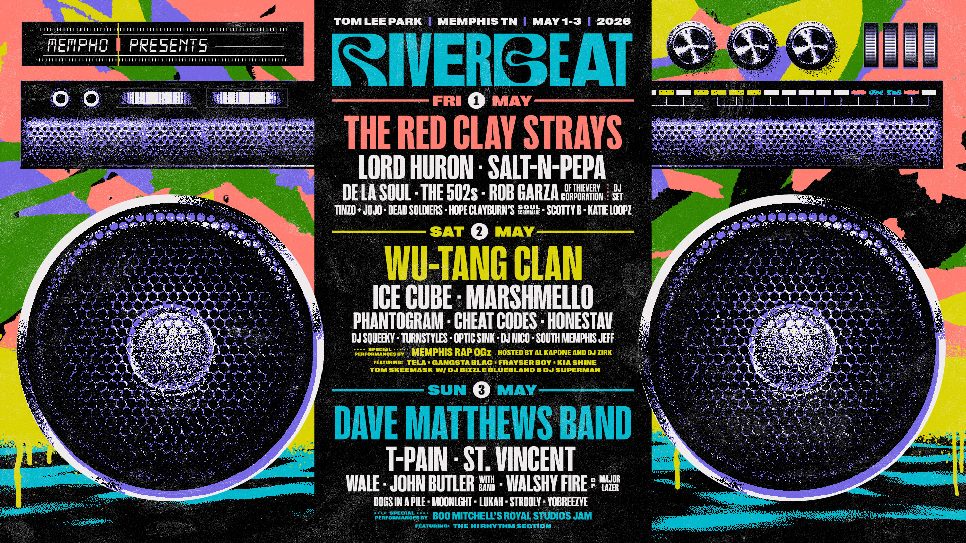 An image of the lineup poster for RiverBeat 2026