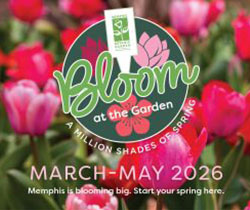 A promotional graphic for Bloom at the Garden:
