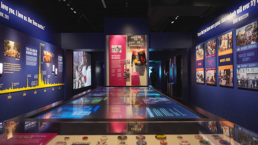 An exhibit inside new Legacy Experience at NCRM