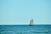 A schooner sailboat on Lake Michigan. 