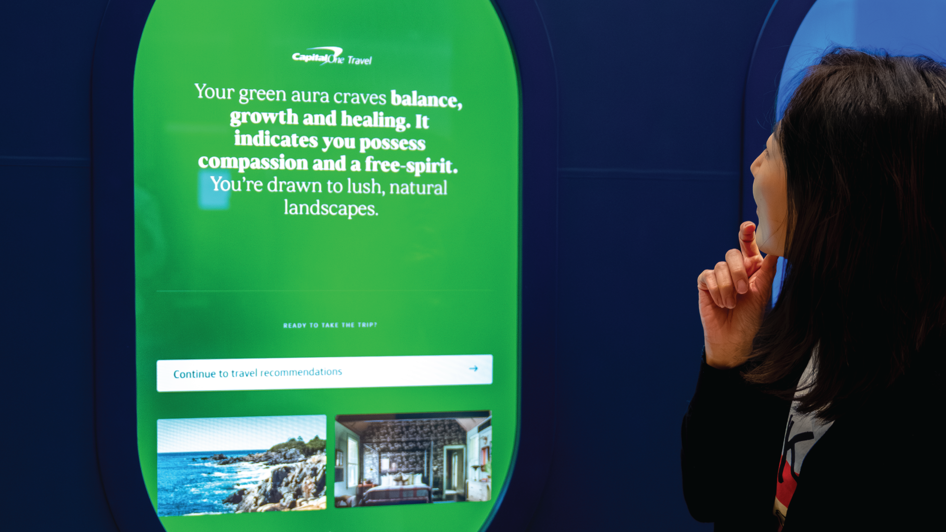 a person stands in front of a screen telling them about their 