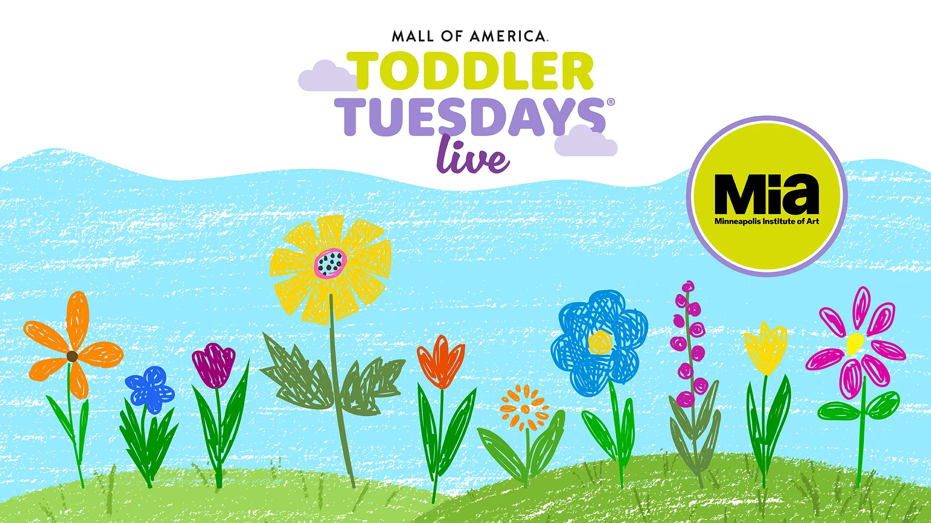 crayon drawn flowers for toddler tuesdays