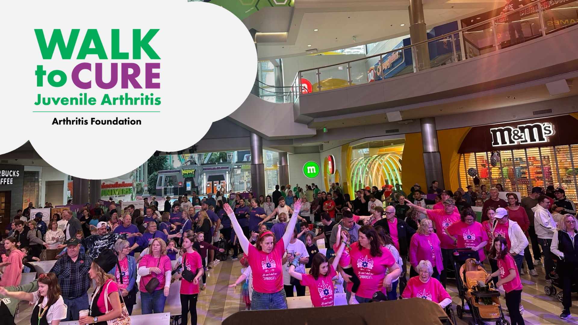 people in the rotunda gathering for the walk to cure juvenile arthritis