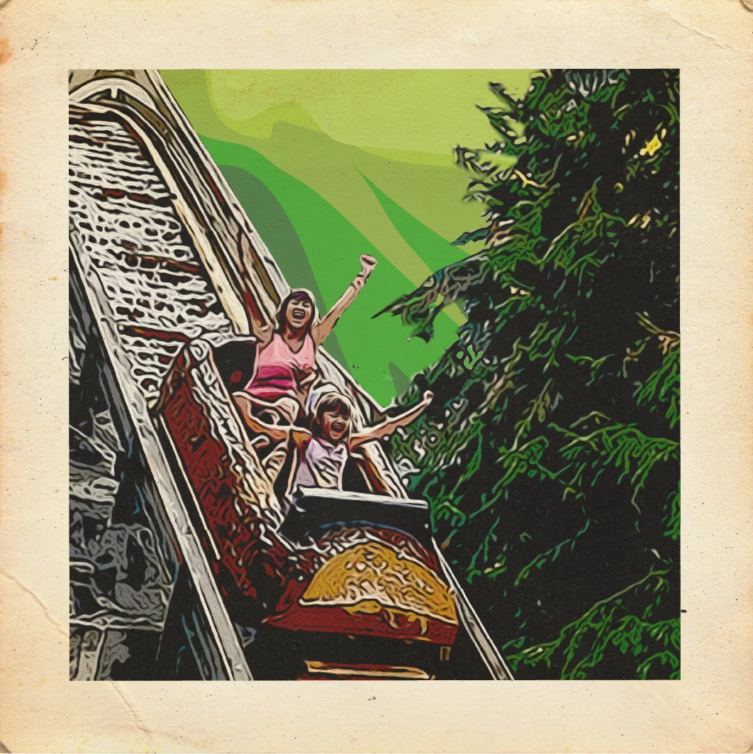 kids on the log chute