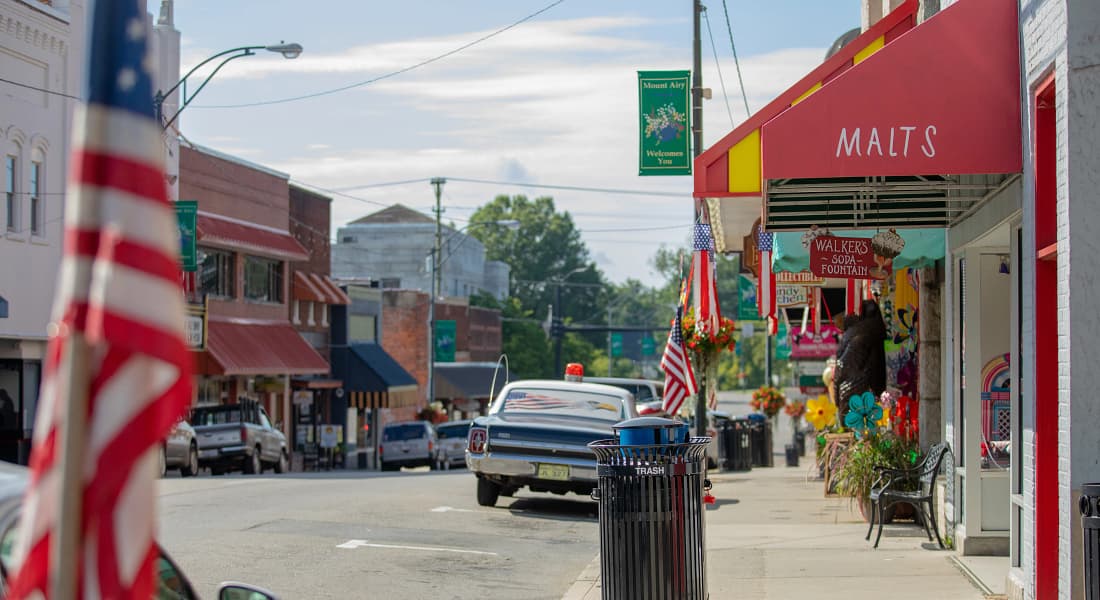 Downtown Mount Airy Street View During Daytime