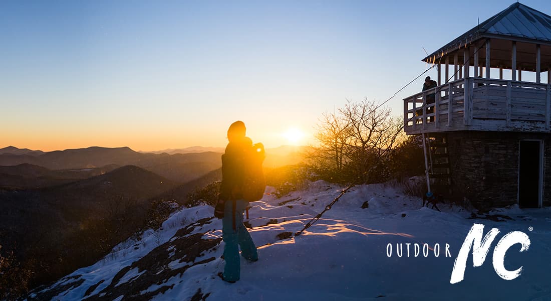 OUTDOOR NC - watching sunset on top of mountain