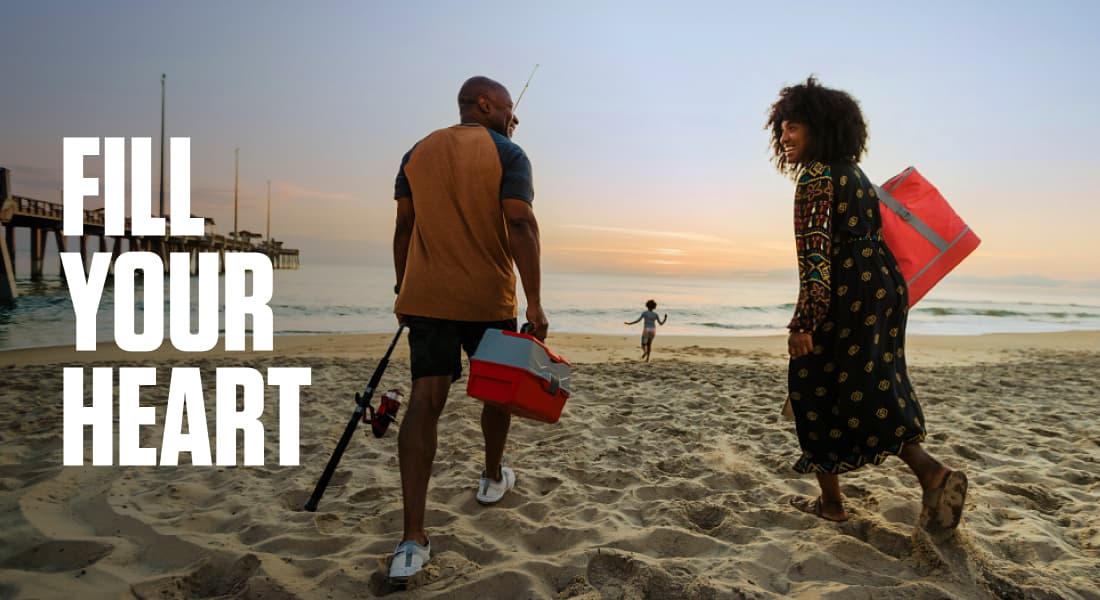FILL YOUR HEART - Outer Banks grandfather, daughter and granddaughter walking towards the ocean