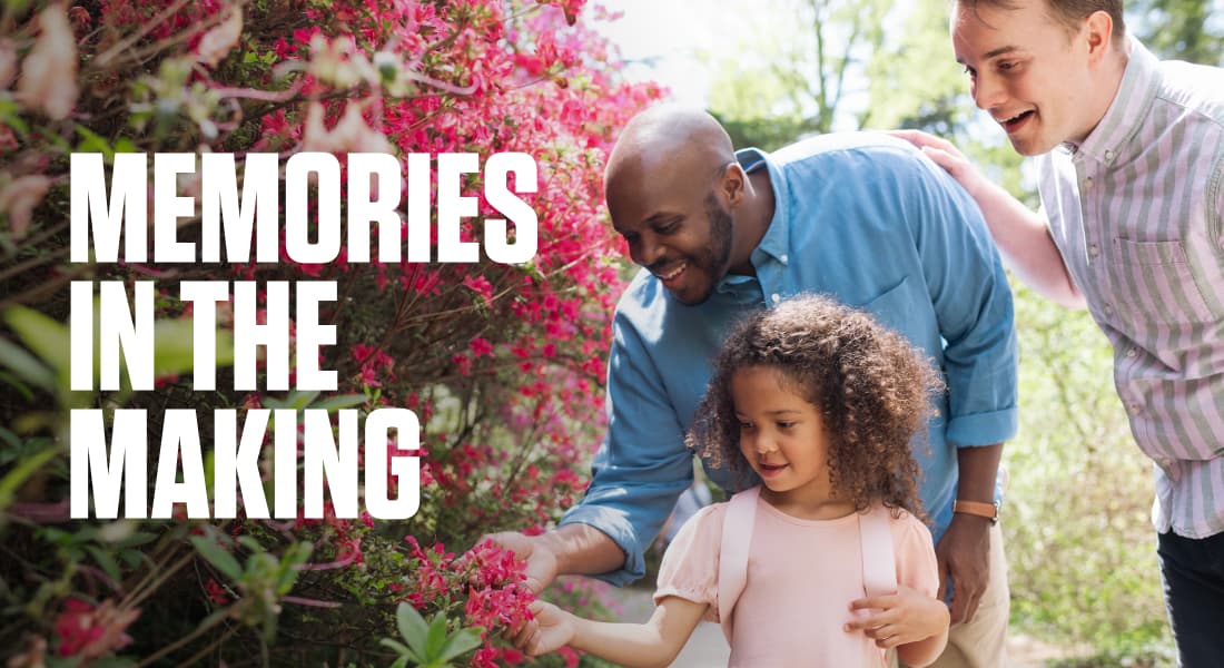 MEMORIES IN THE MAKING - Family stopping to look at flowers while on a walk at Biltmore Estate