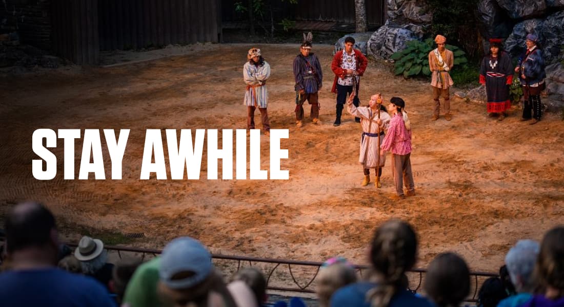 STAY AWHILE - Cherokee NCPM audience watching performers during "Unto These Hills" at Mountainside Theatre