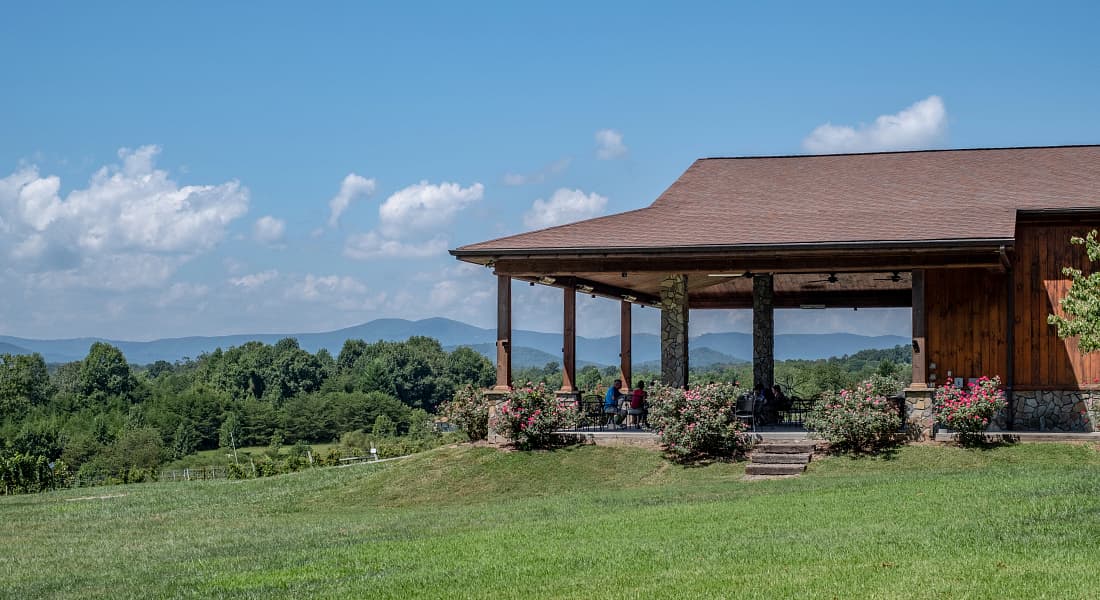 View of the Round Peak Vineyards Patio