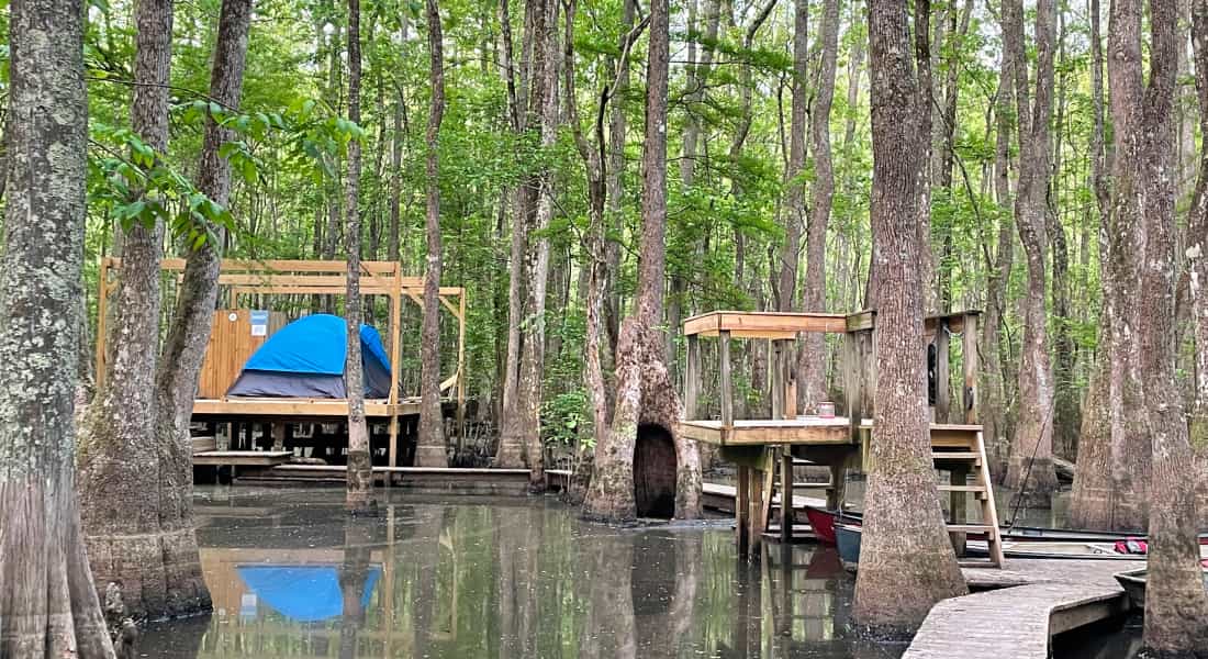 Roanoke River camping platforms