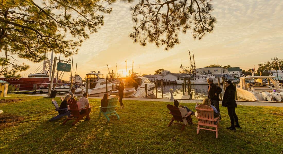 People Hanging Out by Waterfront, Oriental NC