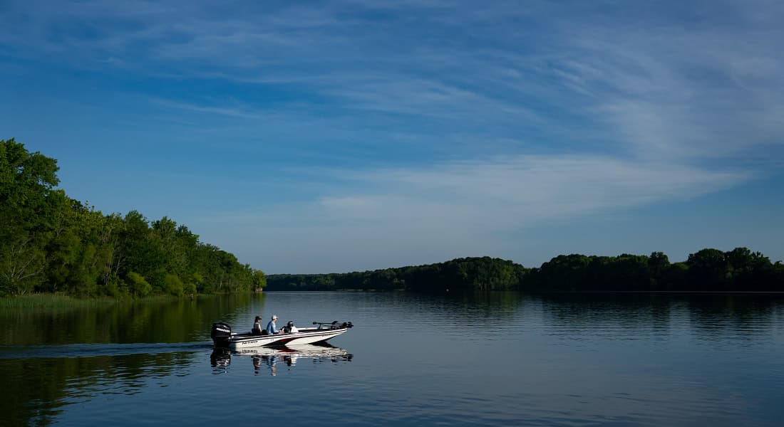 Boat on Roanoke Rapids Lake