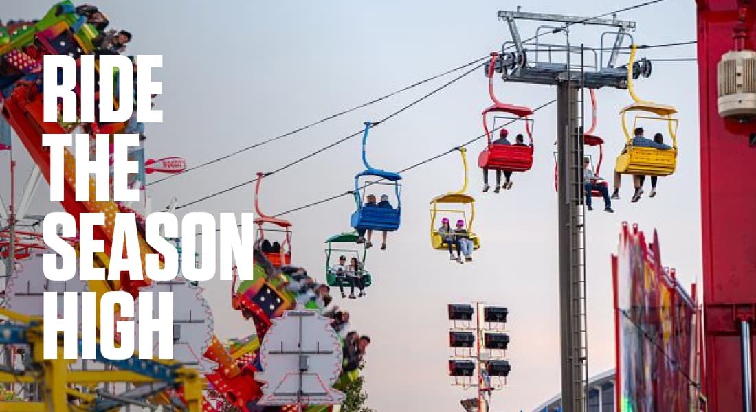 RIDE THE SEASON HIGH - Sky lifts at the Raleigh, NC State Fair