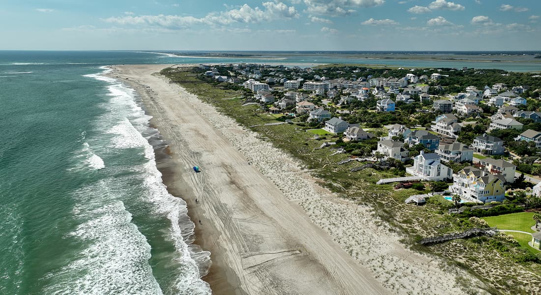 Aerial view of North Carolina's Crystal Coast