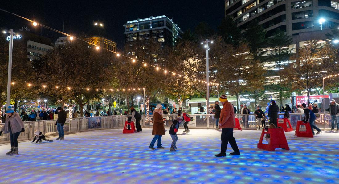 Ice skating at Piedmont Winterfest, Greensboro NC