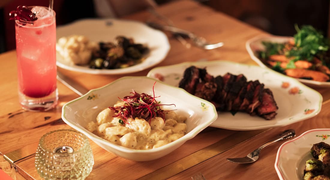 Various dishes at Supperland restaurant, Charlotte, NC