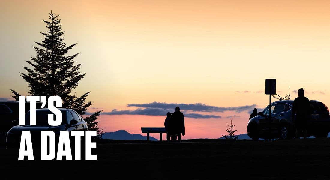 IT'S A DATE - couples watching the sun set at Waterrock Knob, Sylva, NC