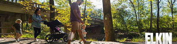 A family on the greenway in Elkin, NC.