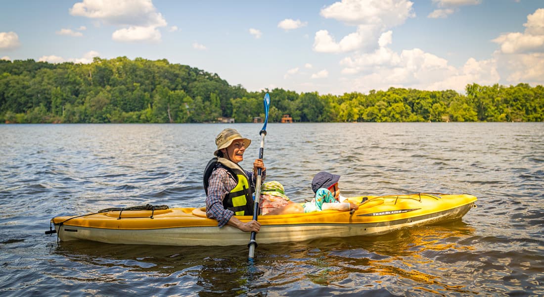Kayaking in Morrow Mountain State Park, Albemarle, NC