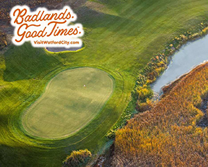 aerial image of a golf course. Badlands Good Times, visitwatfordcity.com