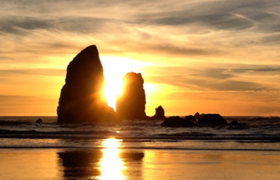 Sunset at Cannon Beach.
