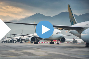 Row of airplanes