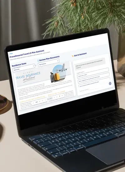 AI Plan Assistant webpage on a laptop