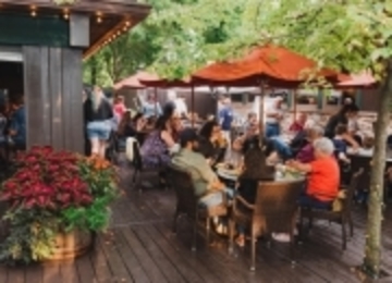 People dining on patio