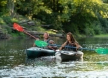 Two people kayaking
