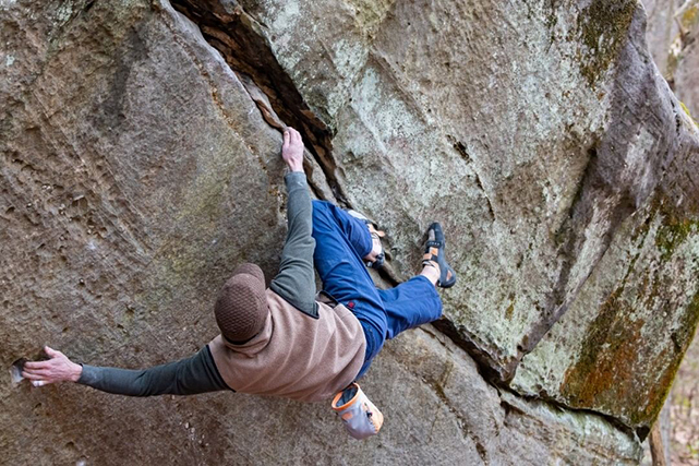 Man rock climbing