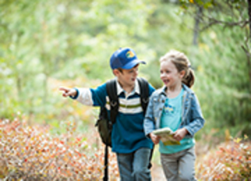 Kids hiking