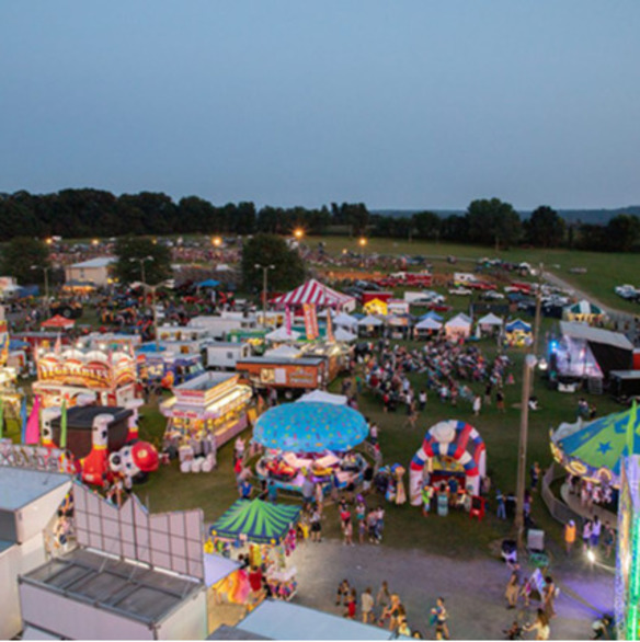 Aerial of summer fair