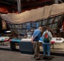 Person looking at exhibit in museum