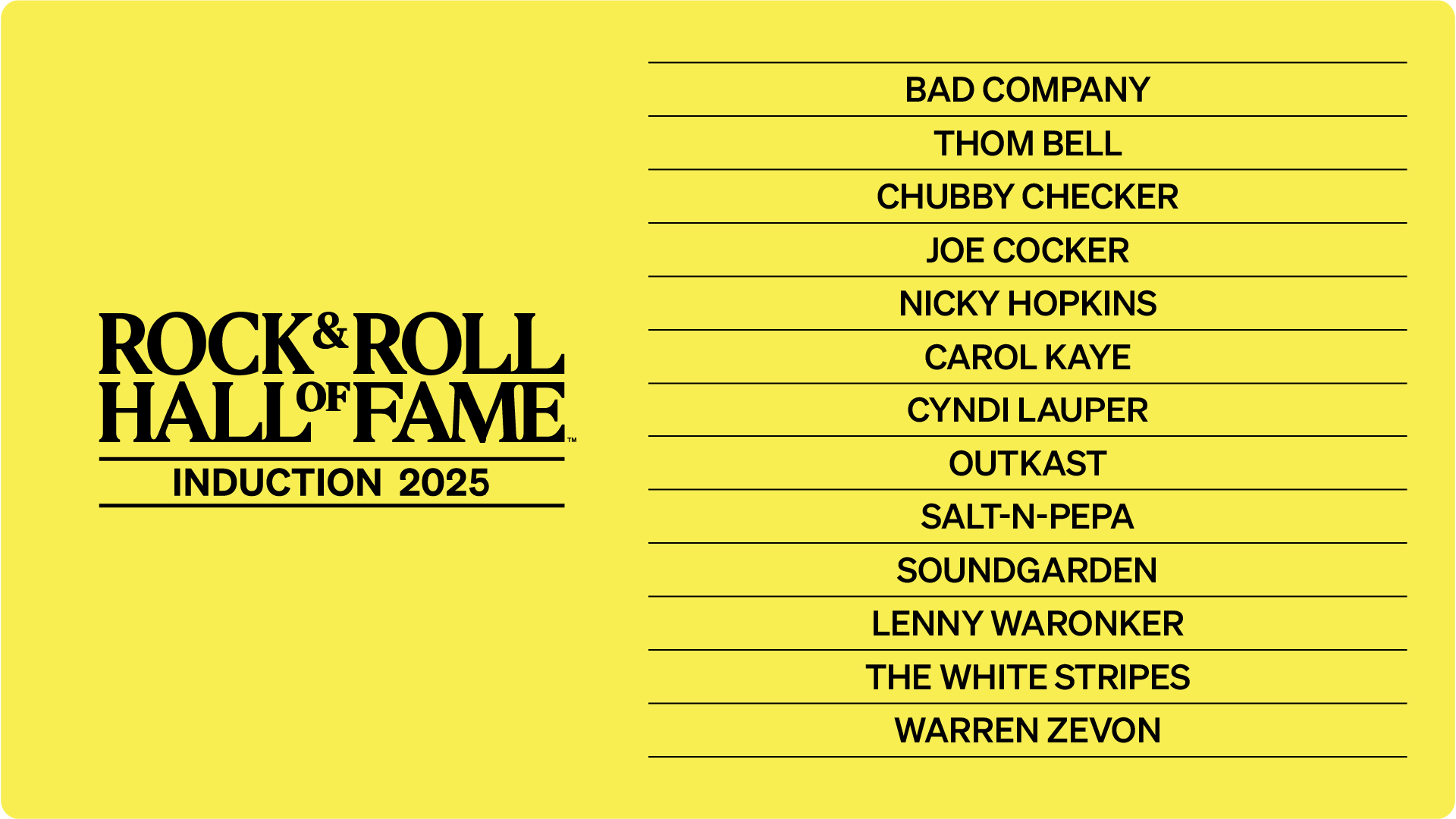 ROCK HALL 2025 INDUCTEES