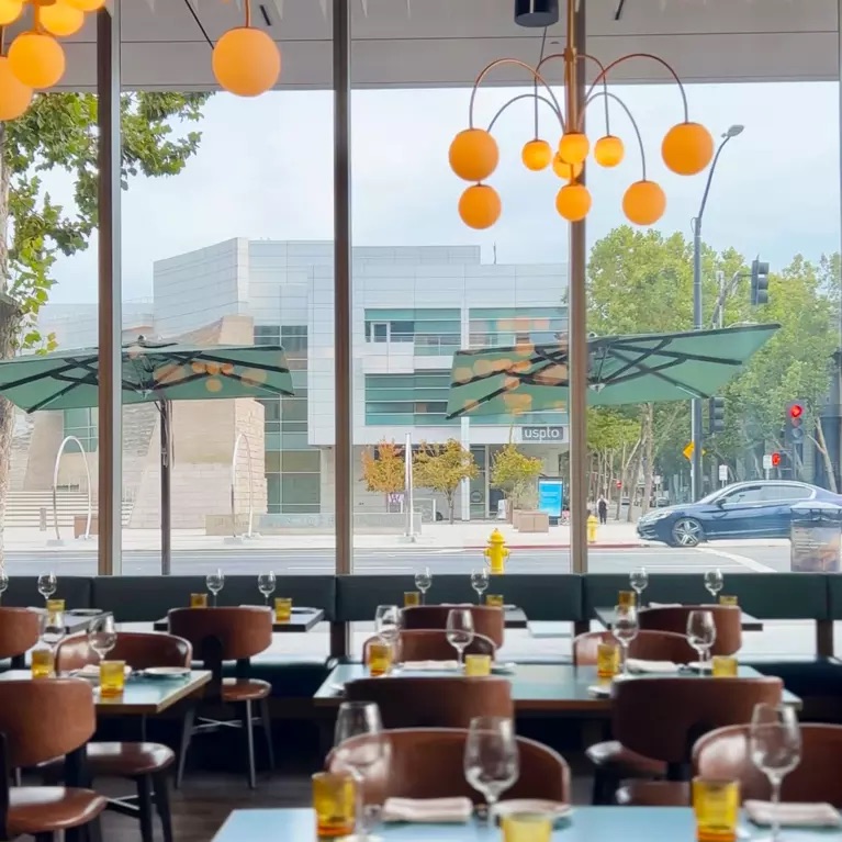 Interior view of the dining room of Rollati Ristorante.