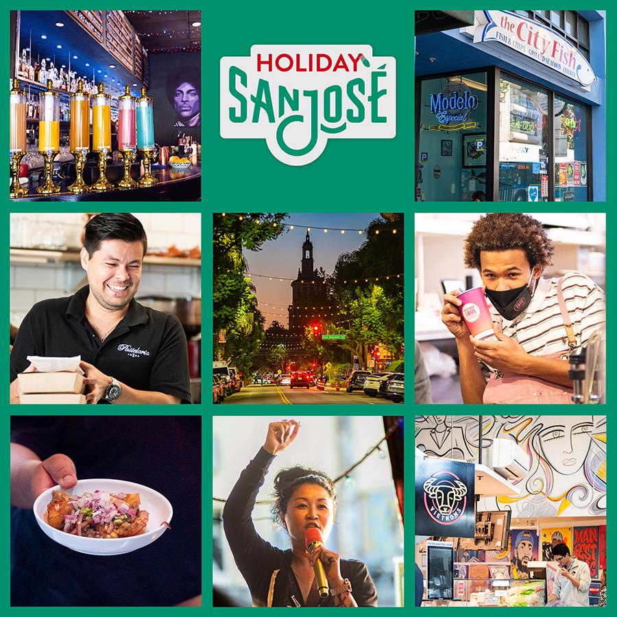 A collage of images from around Downtown San Jose.