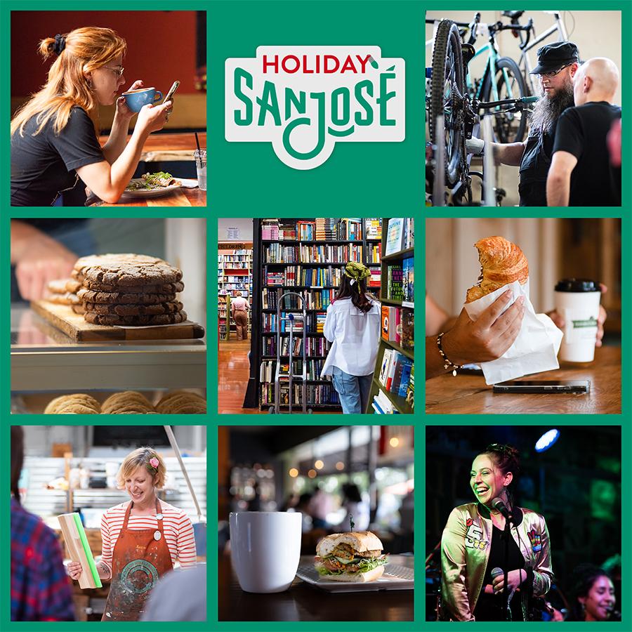 A collage of images from around the Alameda in San Jose.