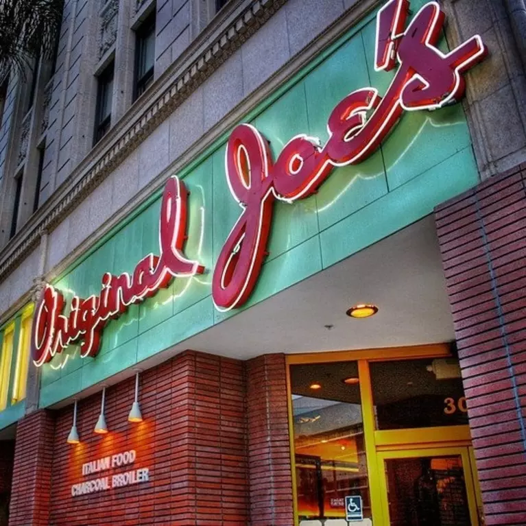 The Original Joe’s sign outside of the San Jose restaurant location.