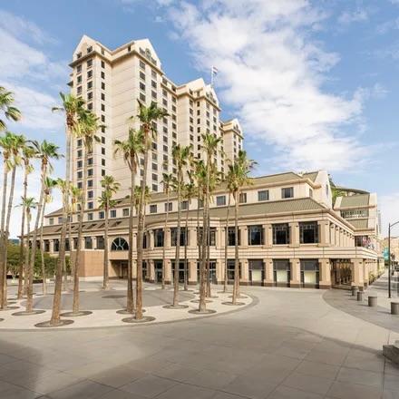 Exterior image of the Signia by Hilton hotel in San Jose in the daytime.