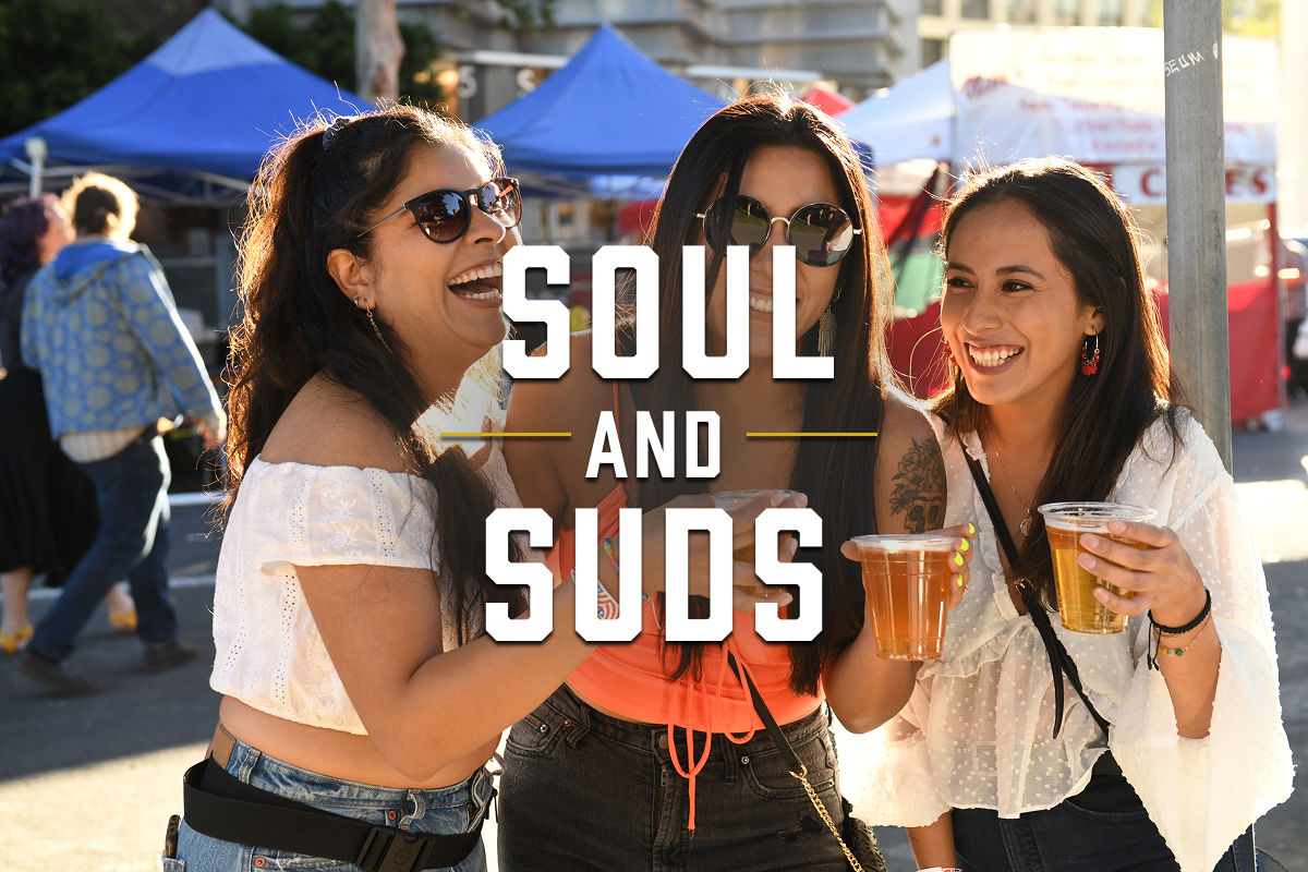 Soul and Suds. Three women attending Blues and Brews in San Jose