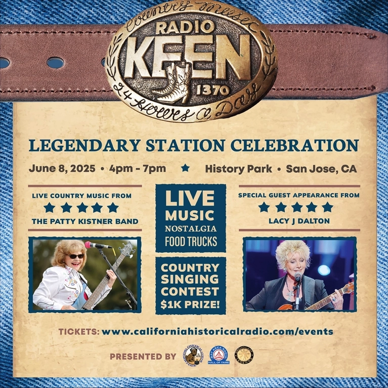 Show poster for Legendary KEEN station celebration.