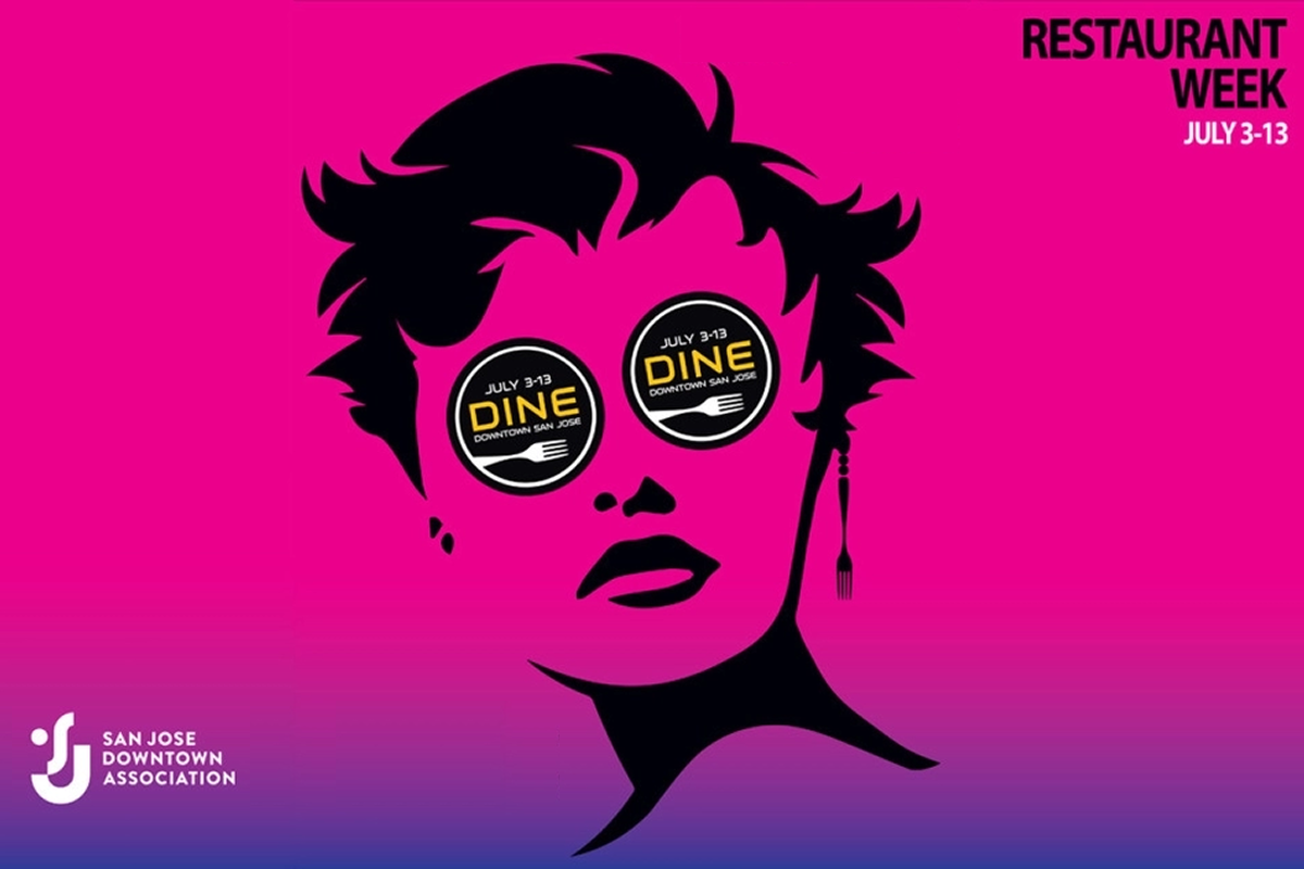 Restaurant Week. July 3 through 13. An illustrated poster for Dine Downtown 2025