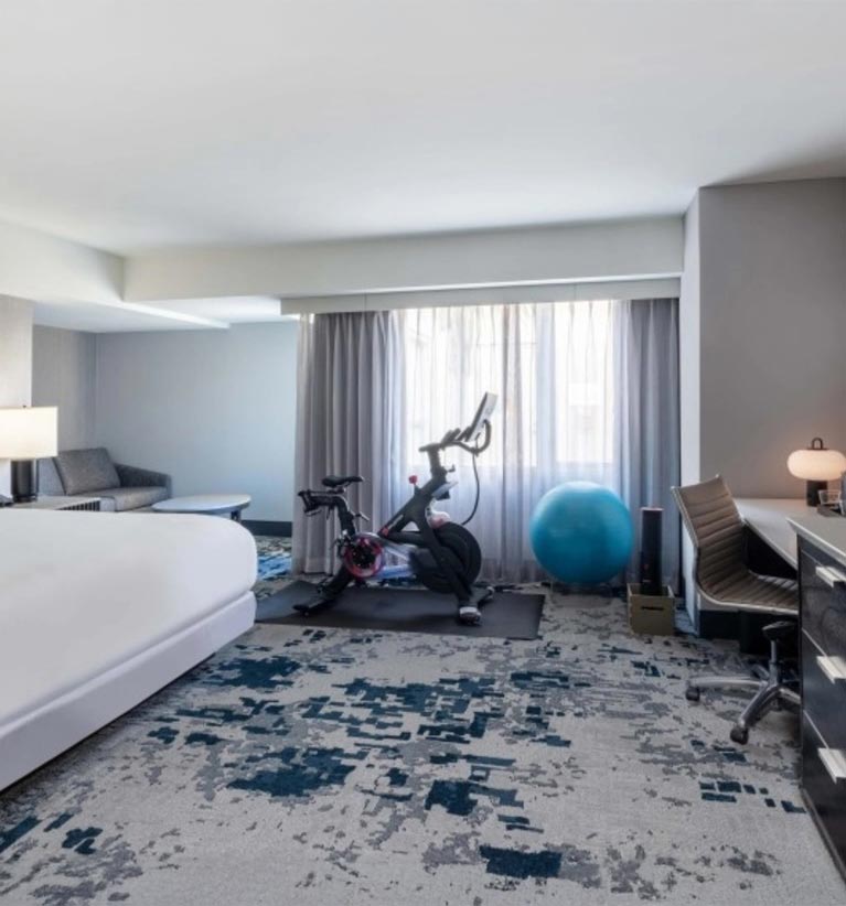 The interior of a room at the Hilton San José.