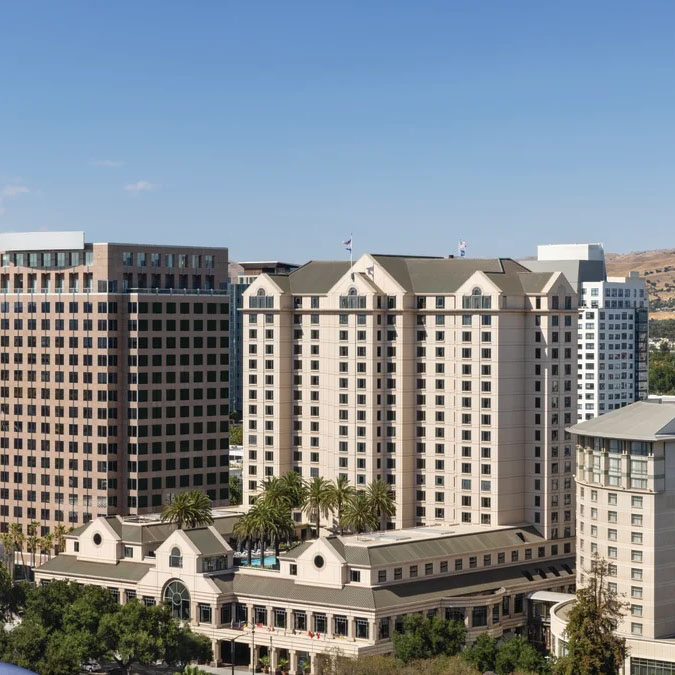 The exterior of the Signia hotel.