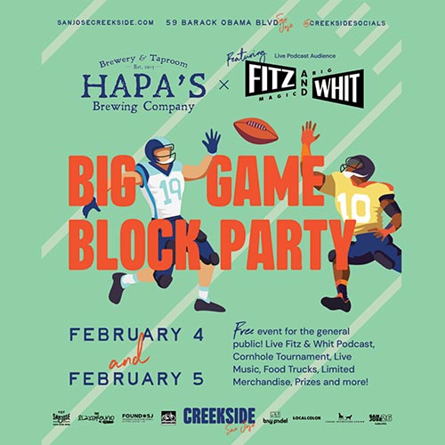 Big Game Block Party at Hapa's Brewing Company.