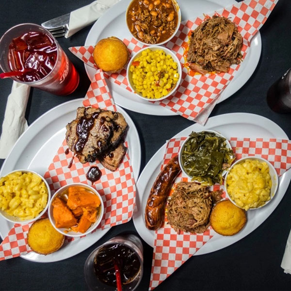Plates of delicious soul food.