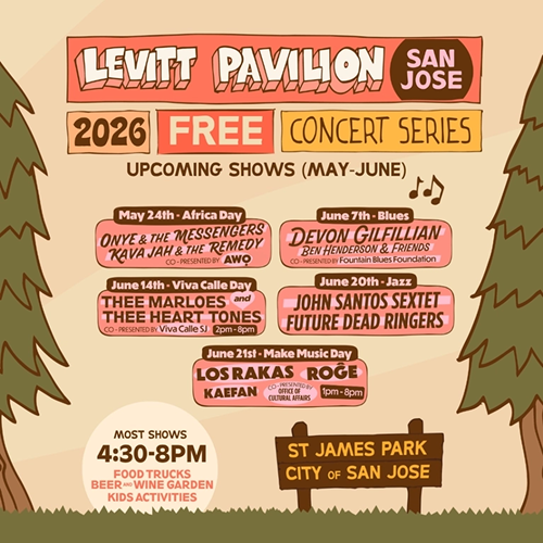 Levitt Pavillion San José 2026 free concert series.