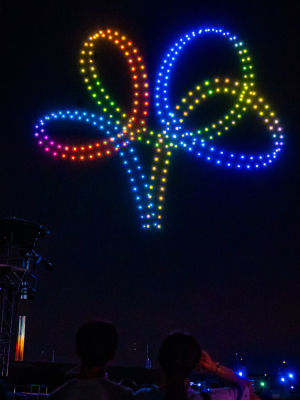 A drone display at Busch Gardens