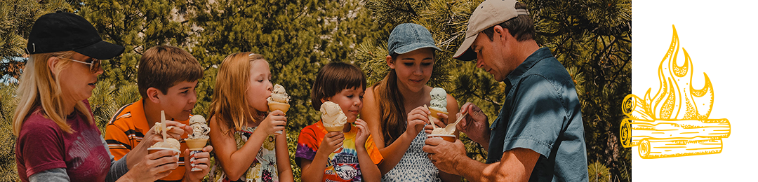 Family Eating Ice Cream Together in South Dakota